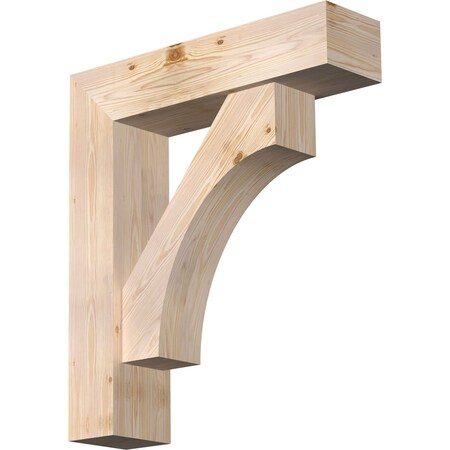 Ekena Millwork Westlake Block Smooth Bracket w/ Offset Brace, Douglas Fir, 7 1/2"W x 30"D x 34"H BKT0806X30X34WTL05SDF